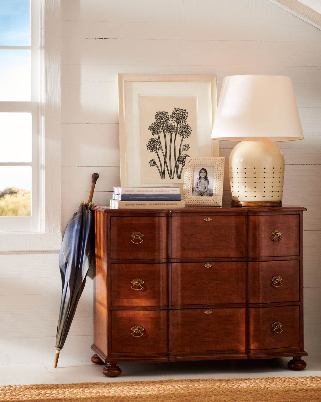 Halifax Small Table Lamp | Coconut | White Paper Shade