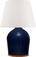 Halifax Large Table Lamp | Blue Ceramic | White Paper Shade