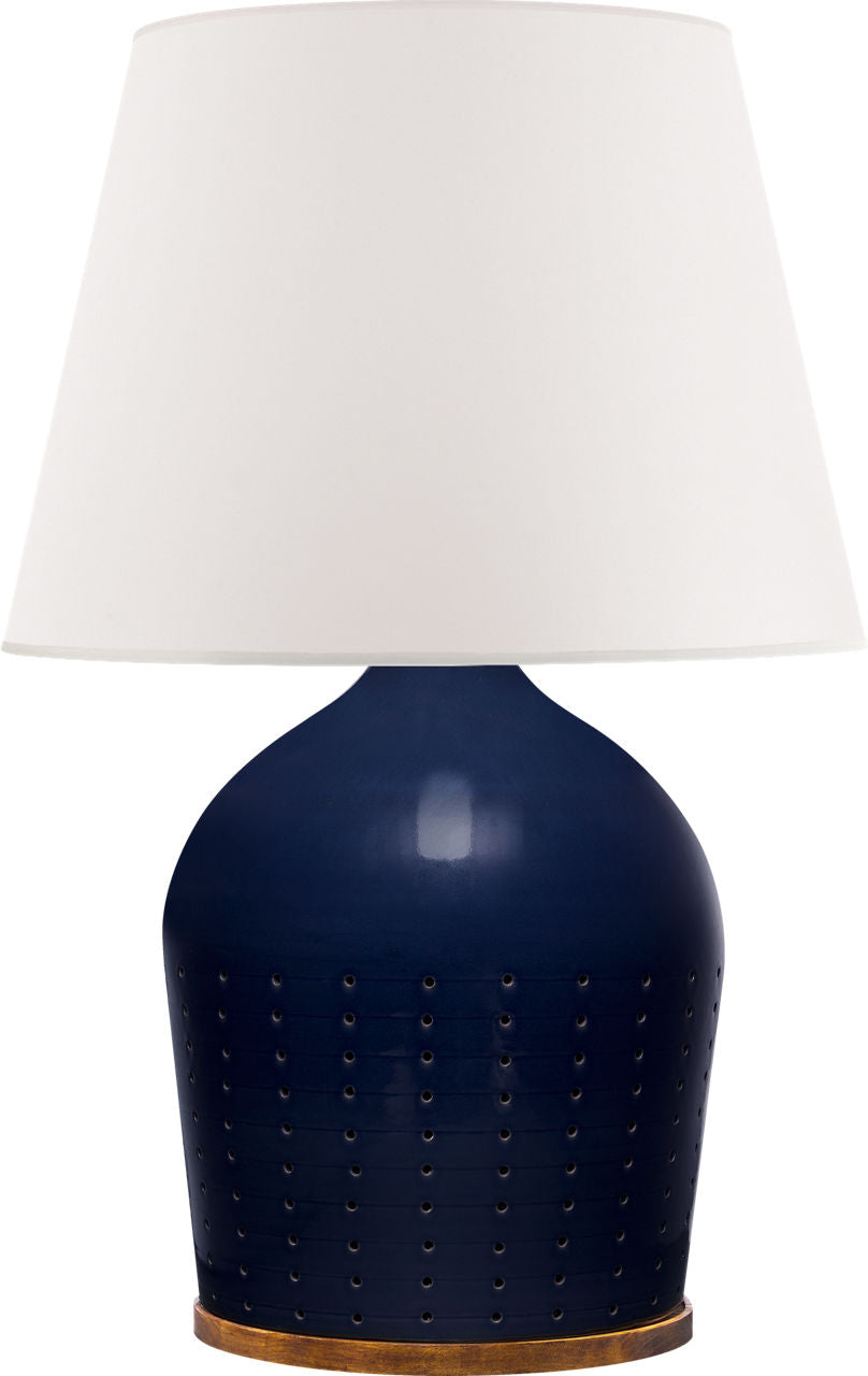 Halifax Large Table Lamp | Blue Ceramic | White Paper Shade