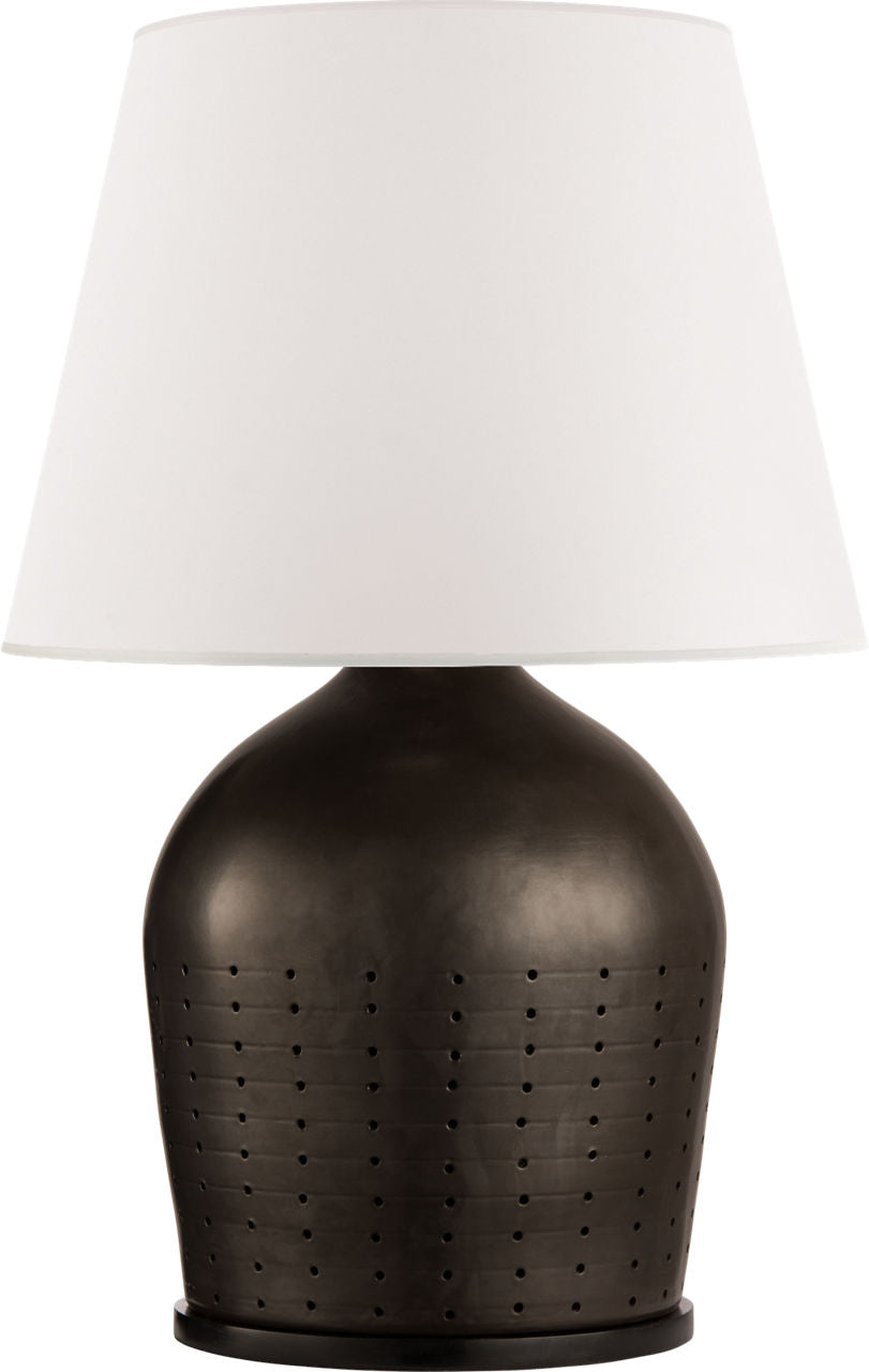 Halifax Large Table Lamp | Black Ceramic | White Paper Shade