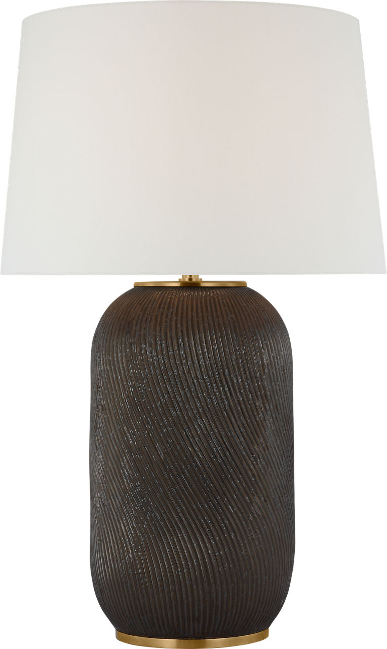 Mirelle Extra Large Table Lamp | Crystal Bronze | Linen Shade