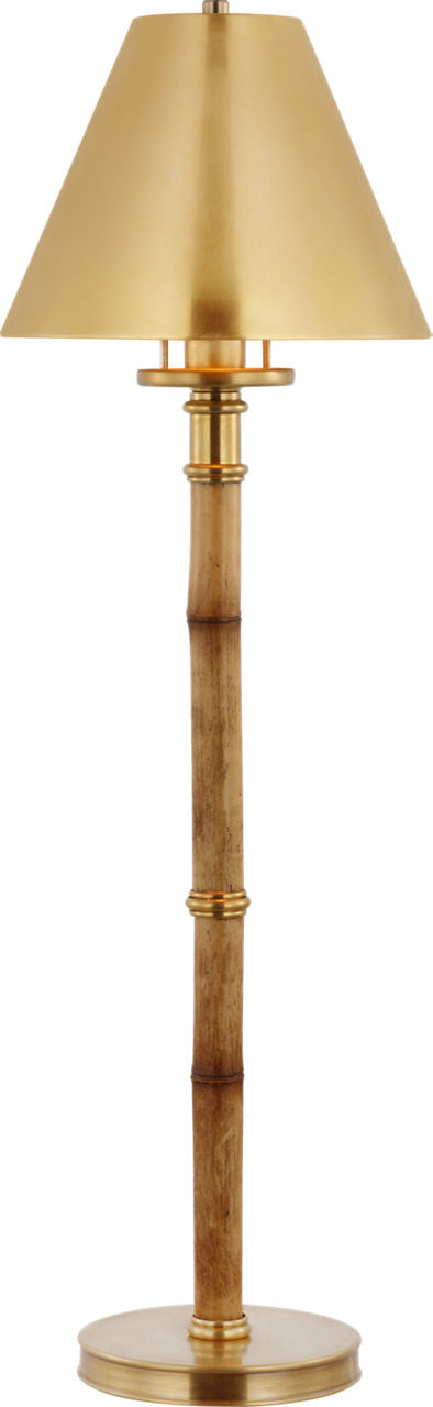 Dalfern Desk Lamp | Waxed Bamboo and Natural Brass | Natural Brass Shade