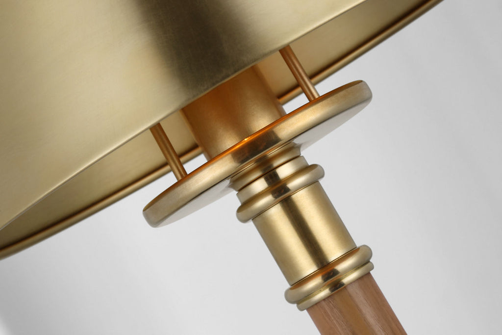 Dalfern Desk Lamp | Waxed Bamboo and Natural Brass | Natural Brass Shade