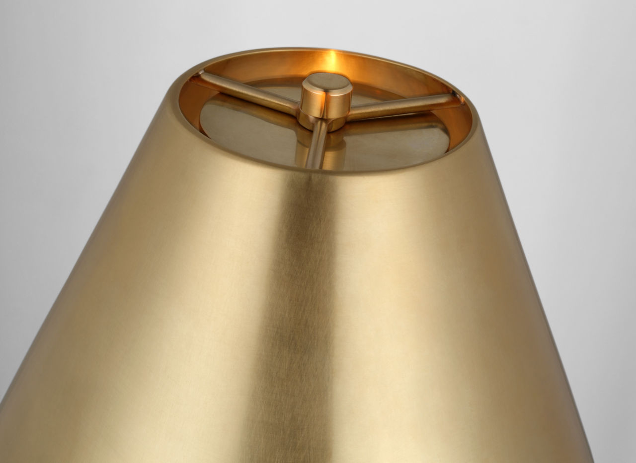 Dalfern Desk Lamp | Waxed Bamboo and Natural Brass | Natural Brass Shade