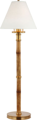 Dalfern Desk Lamp | Waxed Bamboo and Natural Brass | White Parchment Shade