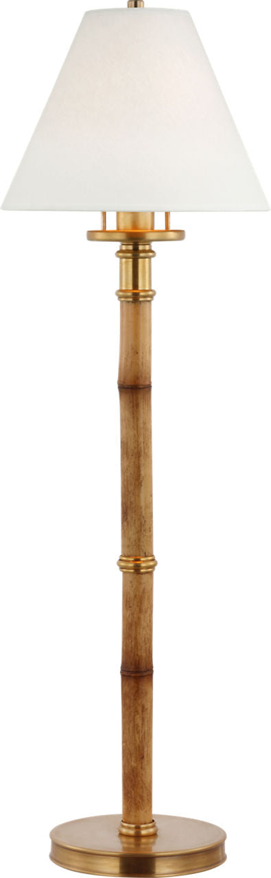 Dalfern Desk Lamp | Waxed Bamboo and Natural Brass | White Parchment Shade