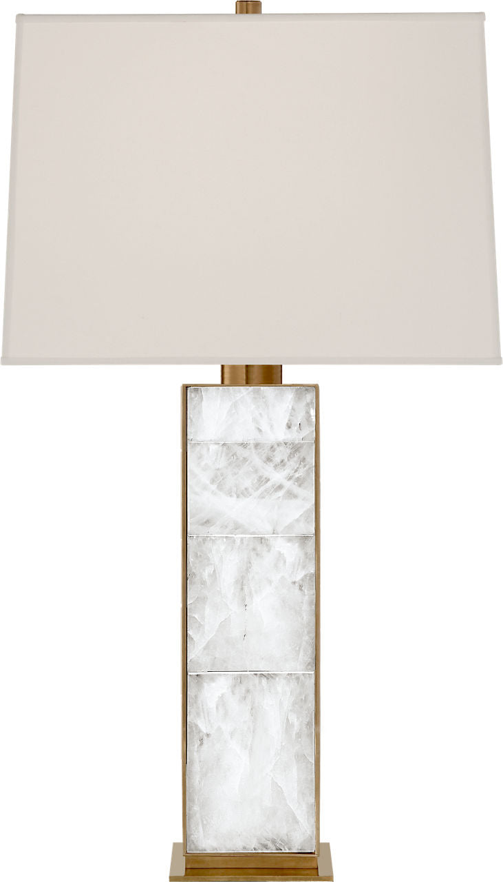 Ellis Table Lamp | Natural Brass and Quartz | Percale Shade