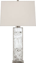 Ellis Table Lamp | Polished Nickel and Quartz | Percale Shade