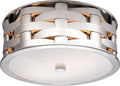 Ella Woven Small Flush Mount | Polished Nickel | White Glass