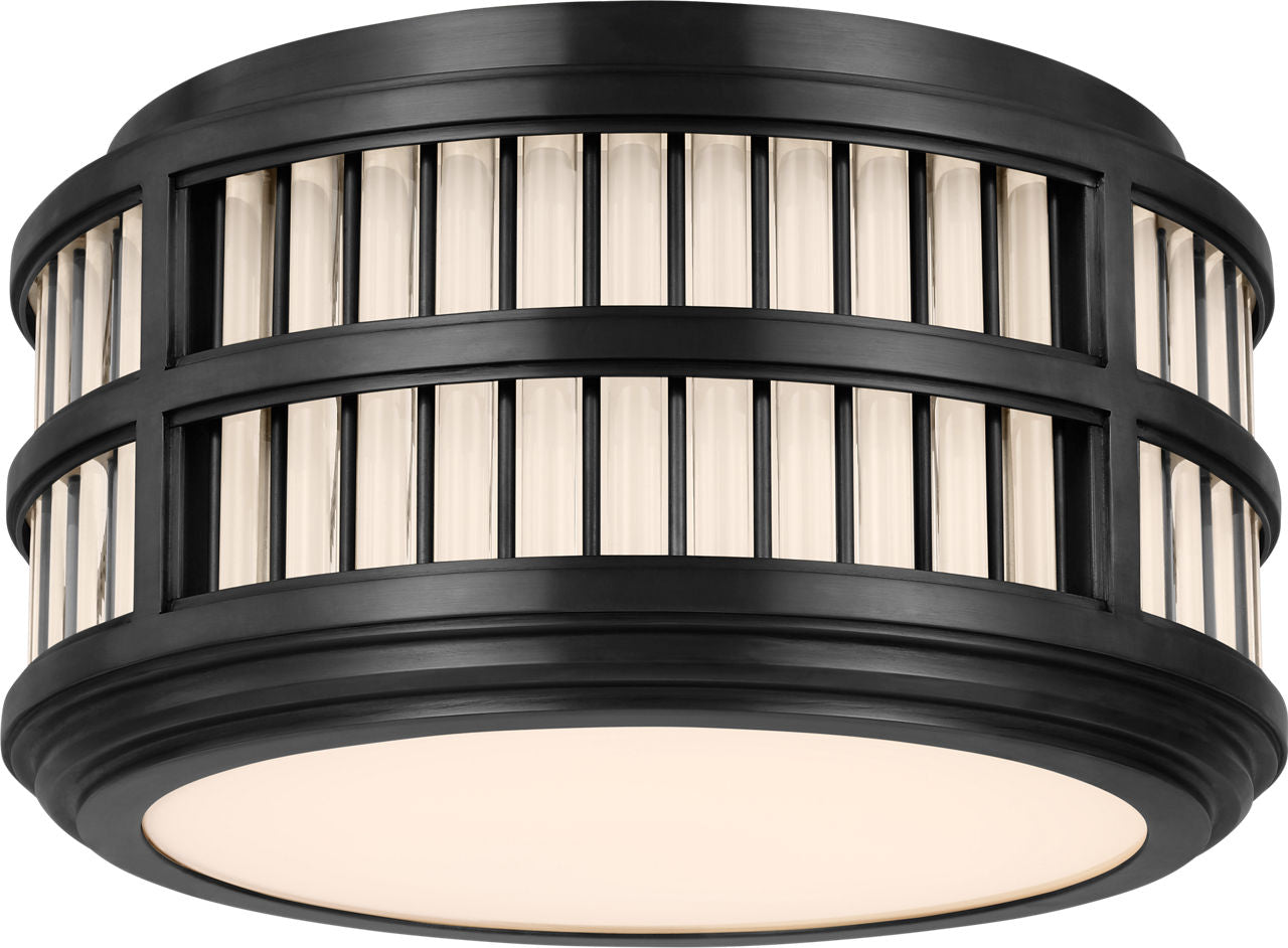 Perren 12" Flush Mount | Bronze and Glass Rods