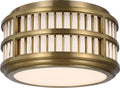 Perren 12" Flush Mount | Natural Brass and Glass Rods
