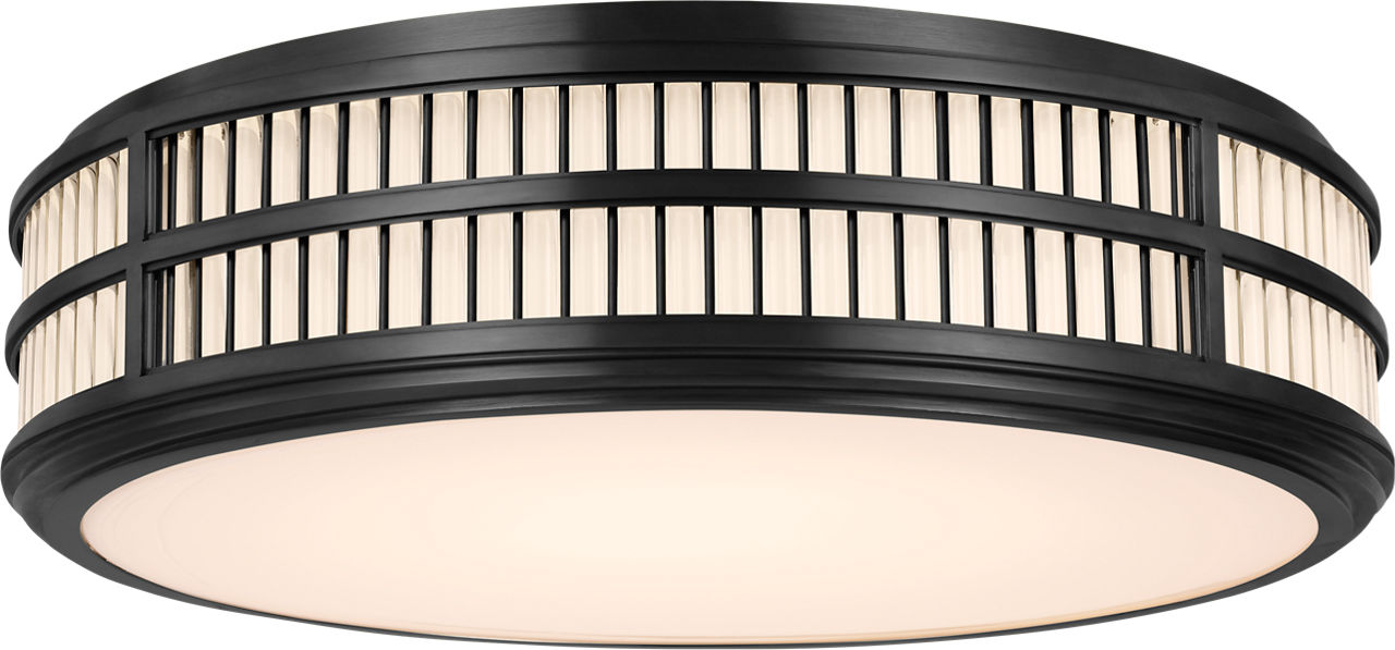 Perren 24" Flush Mount | Bronze and Glass Rods