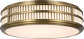 Perren 24" Flush Mount | Natural Brass and Glass Rods