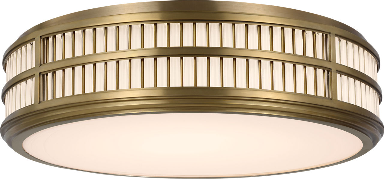 Perren 24" Flush Mount | Natural Brass and Glass Rods
