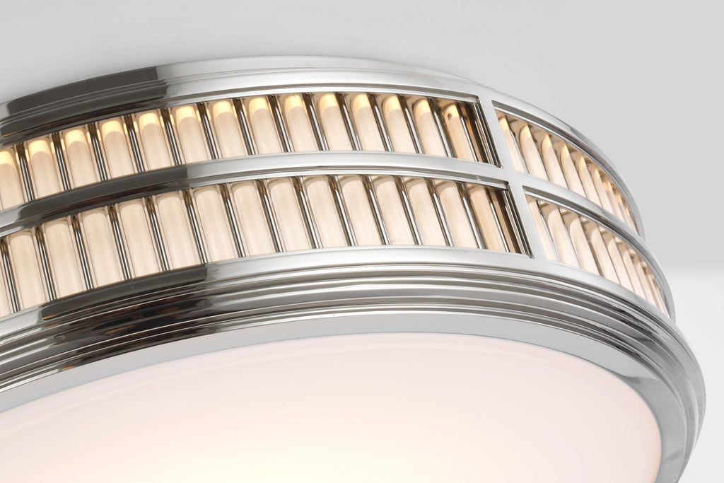 Perren 24" Flush Mount | Polished Nickel and Glass Rods