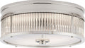 Allen Small Round Flush Mount | Polished Nickel and Glass Rods | White Glass