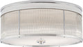 Allen Large Round Flush Mount | Polished Nickel and Glass Rods | White Glass