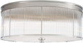 Allen Grande Flush Mount | Polished Nickel and Glass Rods | White Glass