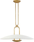 Cara Medium Sculpted Pendant | Natural Brass | Plaster White Shade