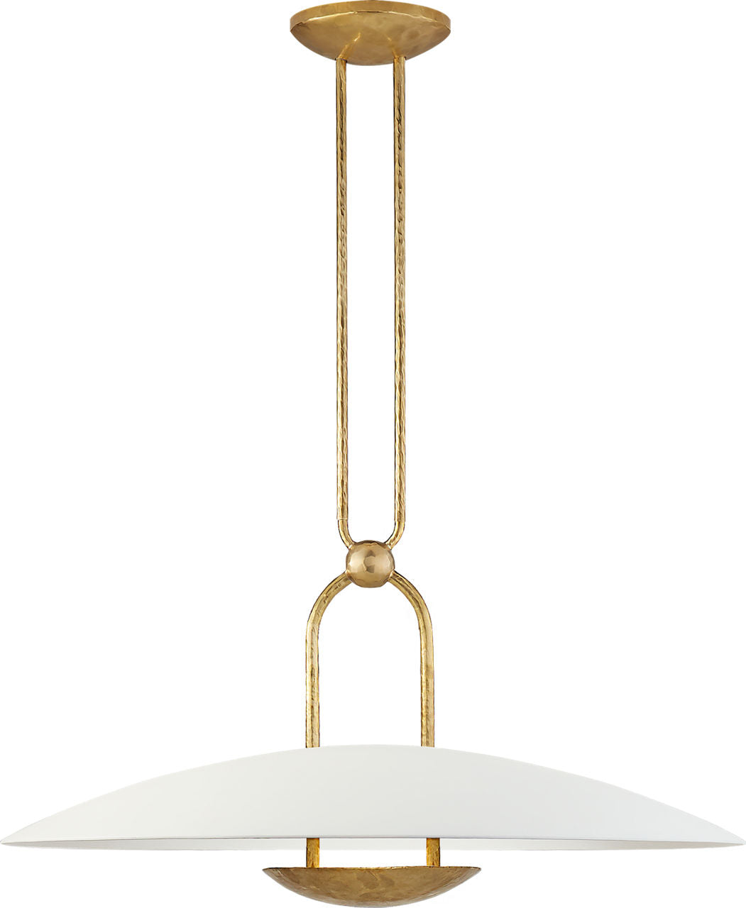 Cara Medium Sculpted Pendant | Natural Brass | Plaster White Shade