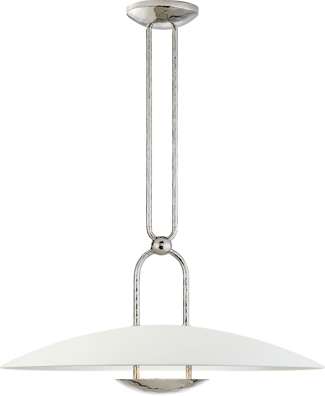 Cara Medium Sculpted Pendant | Polished Nickel | Plaster White Shade