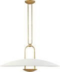Cara Large Sculpted Pendant | Natural Brass | Plaster White Shade