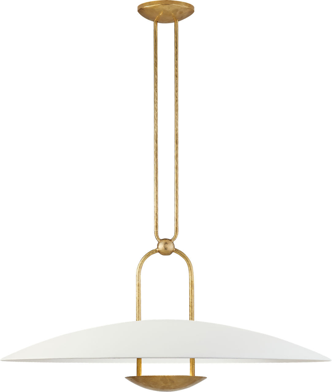 Cara Large Sculpted Pendant | Natural Brass | Plaster White Shade