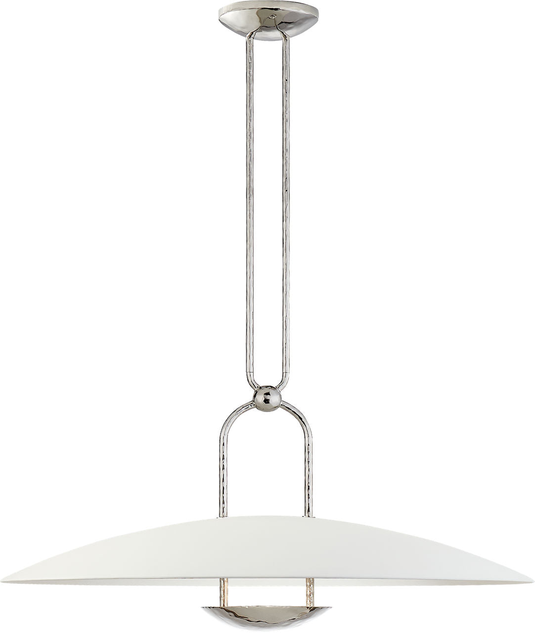 Cara Large Sculpted Pendant | Polished Nickel | Plaster White Shade
