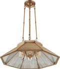 Rivington Medium Eight-Paneled Chandelier | Natural Brass | Antiqued Ribbed Mirror