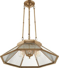 Rivington Medium Eight-Paneled Chandelier | Natural Brass | Clear Glass