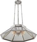 Rivington Medium Eight-Paneled Chandelier | Polished Nickel | Ribbed Mirror