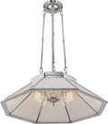 Rivington Medium Eight-Paneled Chandelier | Polished Nickel | White Glass