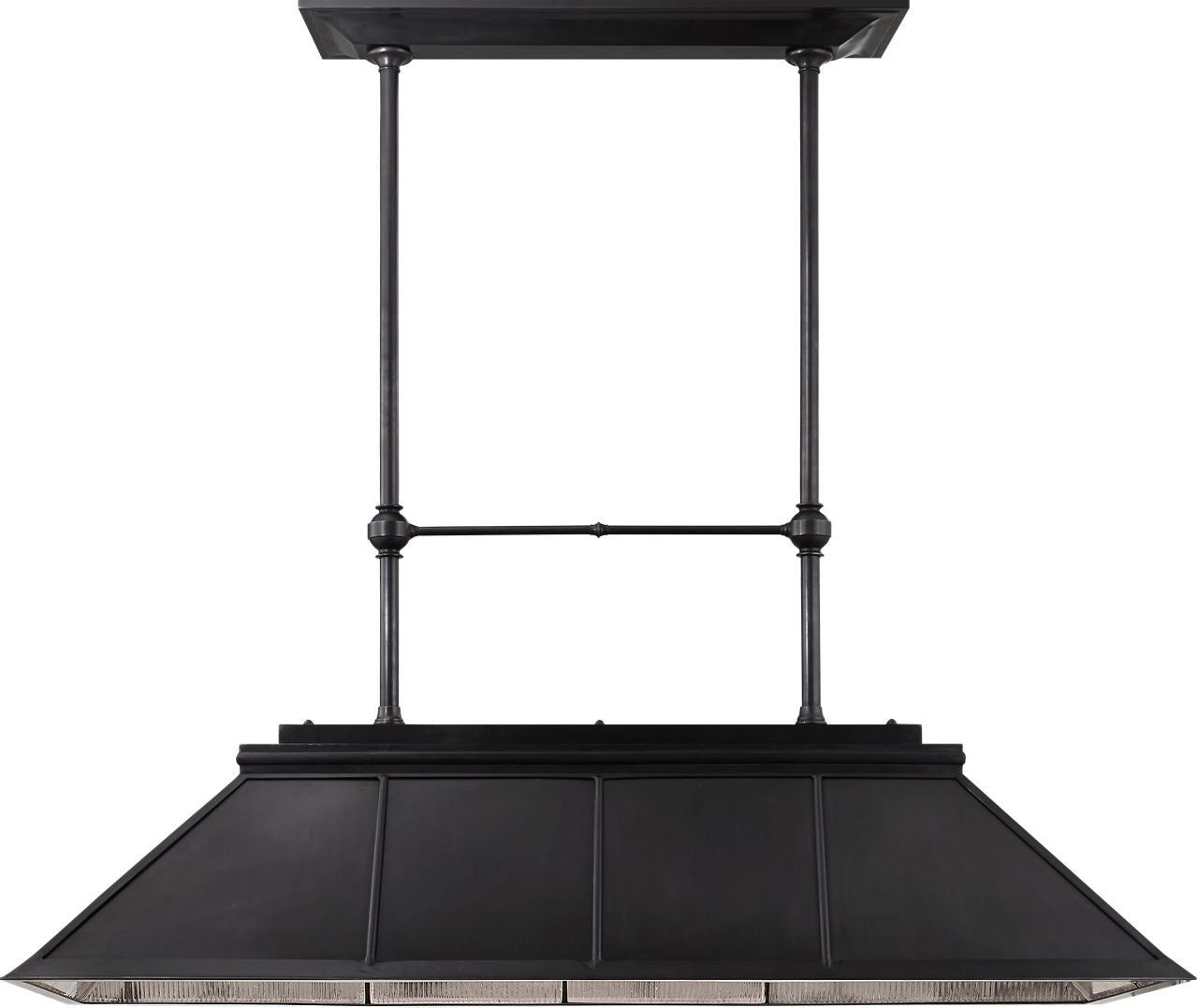 Rivington Large Billiard Chandelier | Bronze | Antiqued Ribbed Mirror