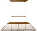 Rivington Large Billiard Chandelier | Natural Brass | White Glass