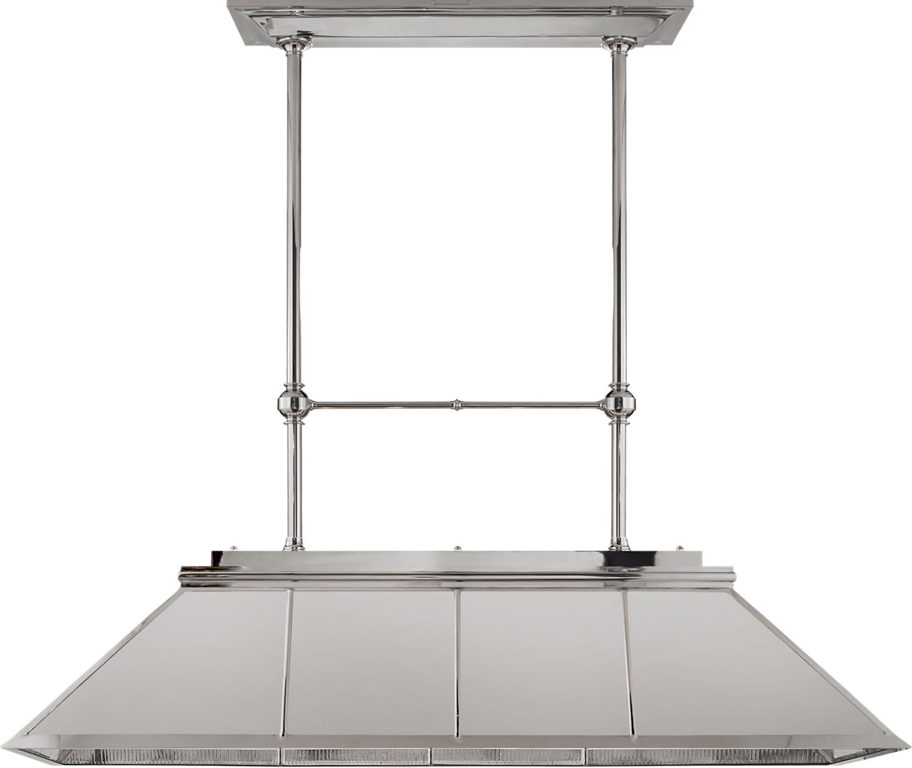 Rivington Large Billiard Chandelier | Polished Nickel | Ribbed Mirror