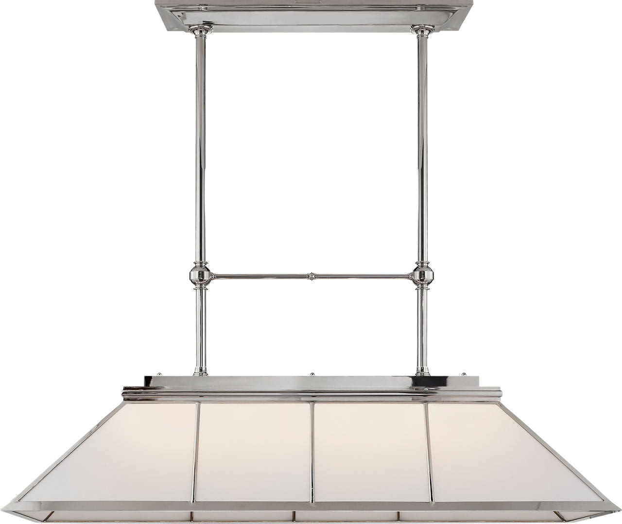 Rivington Large Billiard Chandelier | Polished Nickel | White Glass