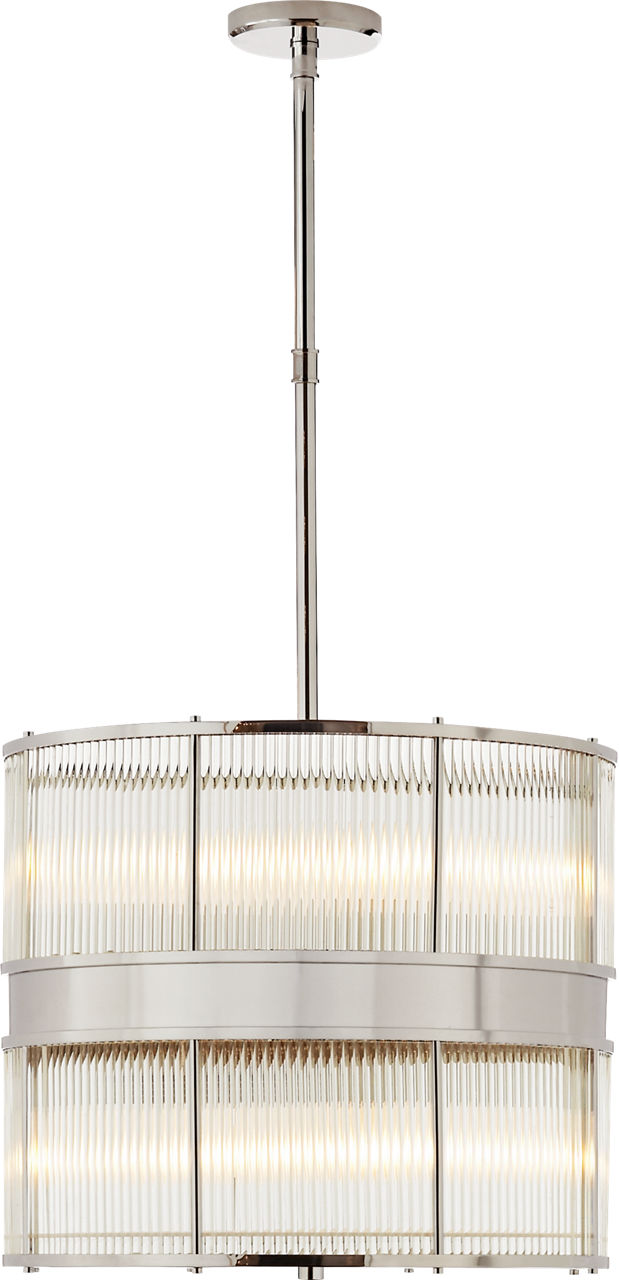 Allen Large Chandelier | Polished Nickel and Glass Rods