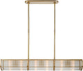Allen Medium Linear Pendant | Natural Brass and Glass Rods