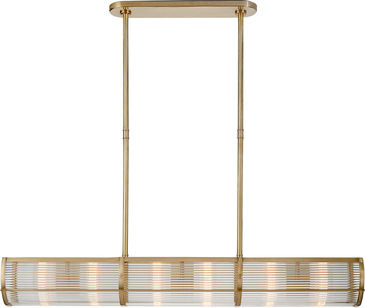 Allen Medium Linear Pendant | Natural Brass and Glass Rods