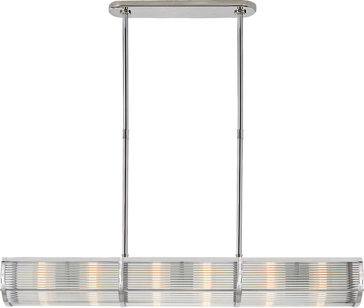 Allen Medium Linear Pendant | Polished Nickel and Glass Rods