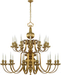 Falaise Grande Two Tier Chandelier | Natural Brass