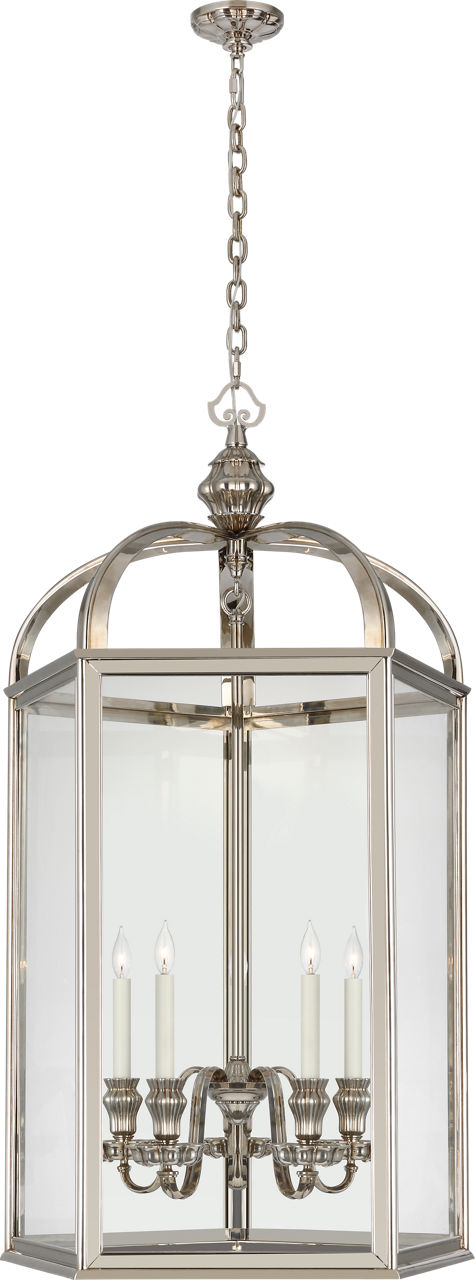 Falaise Large Lantern | Butler's Silver | Clear Glass
