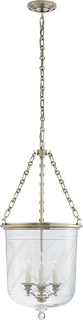 Cambridge Medium Smoke Bell Lantern | Butler's Silver | Clear Glass