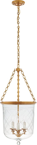 Cambridge Medium Smoke Bell Lantern | Natural Brass | Clear Glass