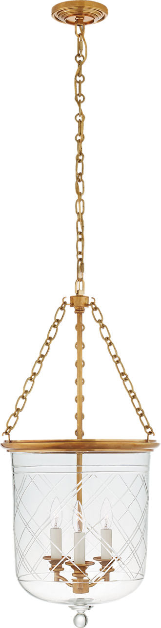 Cambridge Medium Smoke Bell Lantern | Natural Brass | Clear Glass