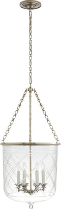 Cambridge Large Smoke Bell Lantern | Butler's Silver | Clear Glass
