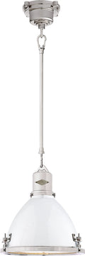 Fulton Small Pendant | Polished Nickel | White Enamel Shade