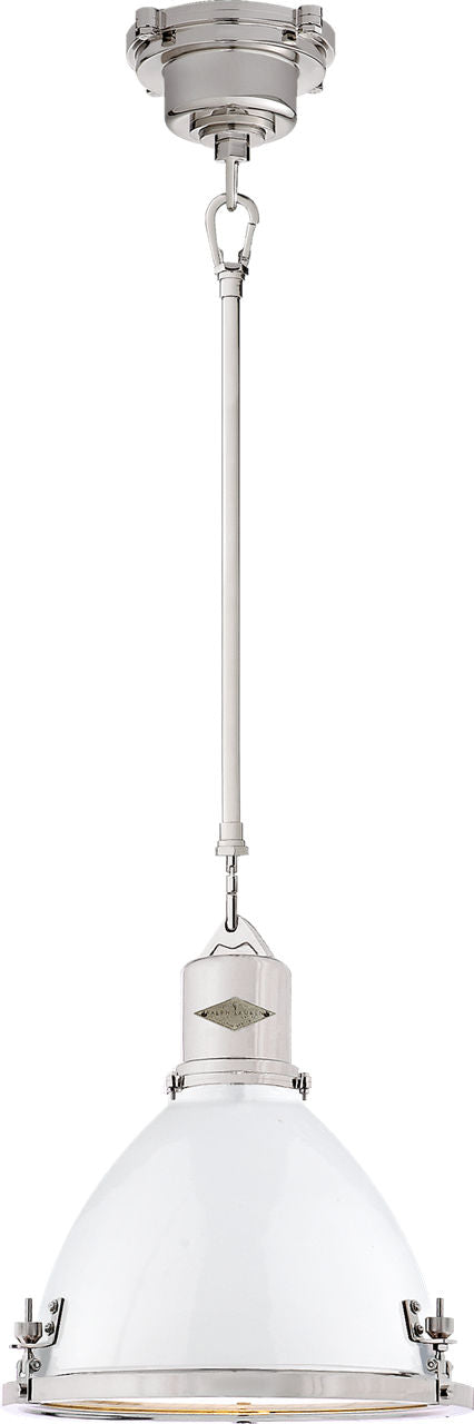 Fulton Small Pendant | Polished Nickel | White Enamel Shade