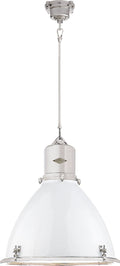 Fulton Large Pendant | Polished Nickel | White Enamel Shade