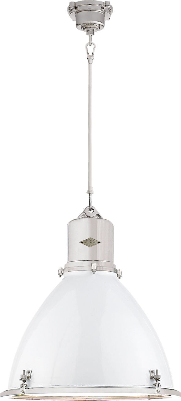 Fulton Large Pendant | Polished Nickel | White Enamel Shade